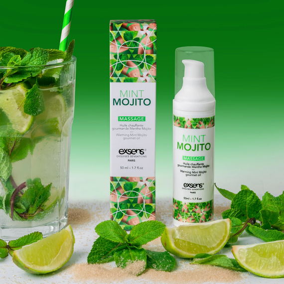 Масажна олія EXSENS Mojito 50мл розігрівальна, без цукру, без парабенів, їстівна | Зображення 5