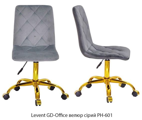 Стул в салон красоты Levent GD-Office на золотой ноге-крестовине с колесиками, мягкая обивка | Зображення 7