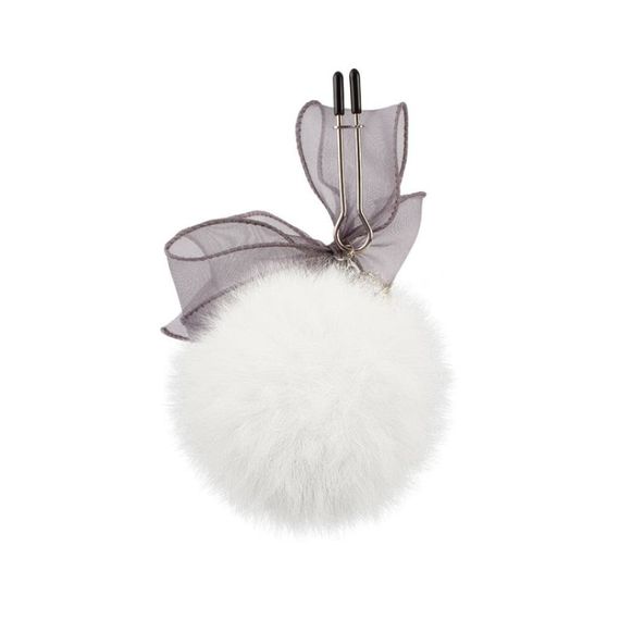 Набір анальна пробка та затискачі для сосків Chisa Senuelo з кульками з хутра та бантами, сріблястий sexstyle | Зображення 4