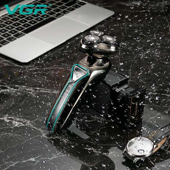 Электробритва VGR V-323 BLACK, роторная, IPX6, LED дисплей | Зображення 5