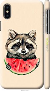 Чохол на iPhone X Єнотик з кавуном "4605m-1050-2448"