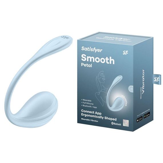 Смарт-віброяйце Satisfyer Smooth Petal Connect App Light Blue | Зображення 6