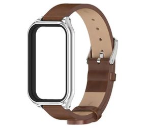 Шкіряний ремінець Mijobs для фітнес браслета Xiaomi Smart Band 9 Active - Brown