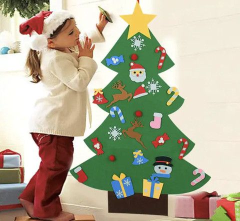 Дитяча ялинка з іграшками з фетру на стіну 95 х 70см Chrismas Free | Зображення 2