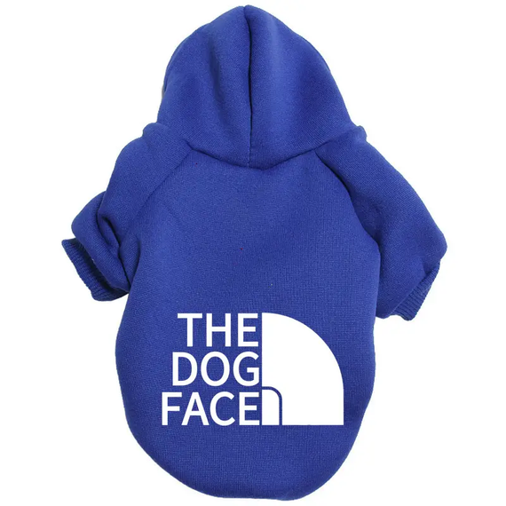 Толстовка для собак с капюшоном синяя с белым the dog face XL
