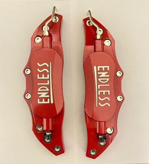 Захисні накладки на гальмівні супорти з алюмінієвого сплаву для колісних дисків 14-15" 2 шт 24 см, червоні, комплект накладок | Зображення 5