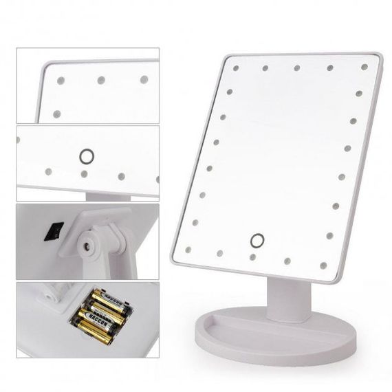 Зеркало led mirror 16 LED Mirror White, Зеркало для макияжа современное с подсветкой KA-40 | Зображення 1