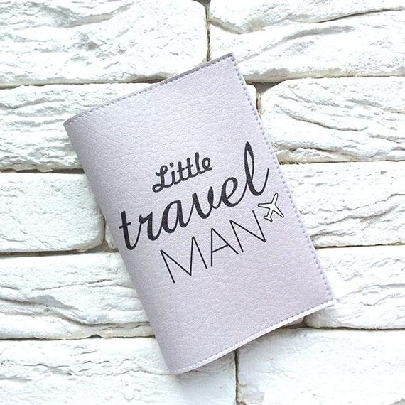 Обкладинка для паспорта Little travel man (сірий)