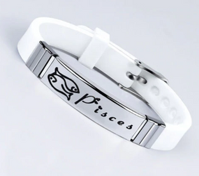 Силиконовый браслет Primo Zodiac - Pisces (Рыбы) - White