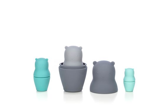 Силіконовий сортер FreeON ведмедики, grey - mint (Від 3 Років) | Зображення 2