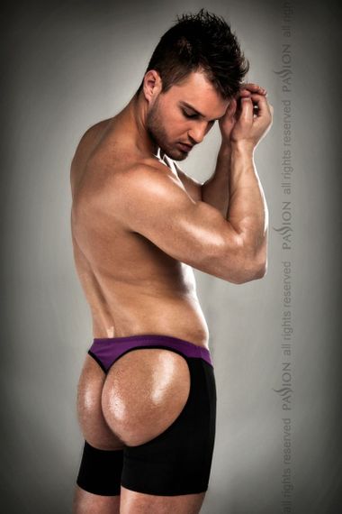 Розпродаж!!! Чоловічі шорти з фіолетовим гульфіком Passion 009 THONG violet S/M | Зображення 1