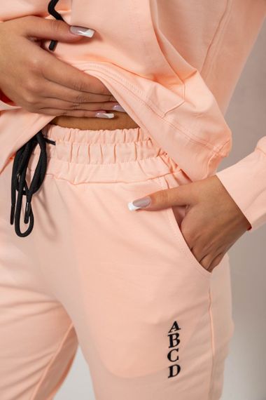 Спортивний костюм жіночий двонитка, колір персиковий, 214R1419-001 | Зображення 4