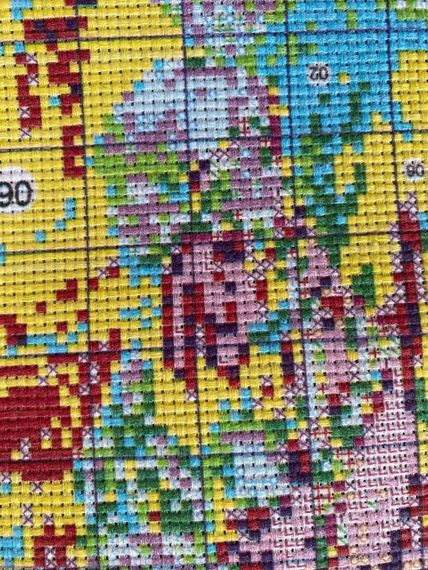 Набор для вышивки крестом ZUOANLF "Зимняя лошадь в наряде" – 40х40 см, 14CT Аида с нанесенным рисунком | Зображення 8