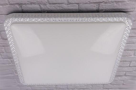 Сучасний квадратний світильник стельовий LED для кімнати кухні ванної з пультом 25712 Білий 5х53х53 см.
