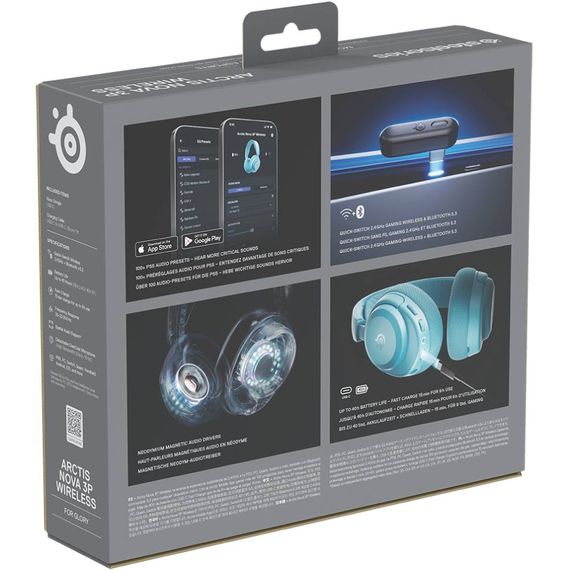 Ігрова гарнітура SteelSeries Arctis Nova 3P Wireless MultiPlatform Aqua | Зображення 6