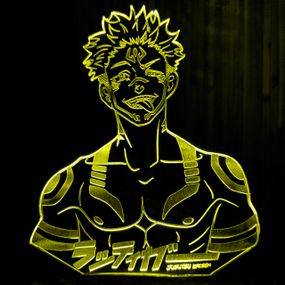 Акриловый светильник-ночник Ремен Сукуна (Магическая Битва) желтый tty-n000999