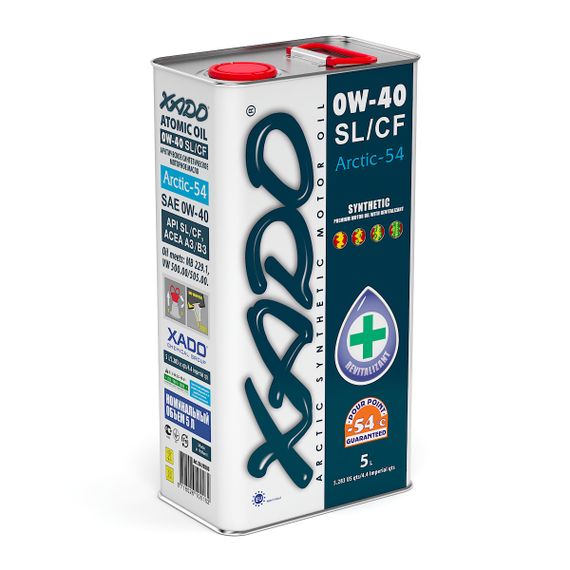 Синтетична олива XADO Atomic Oil 0W-40 SL/CF Arctic-54 жерстяна банка 5 л