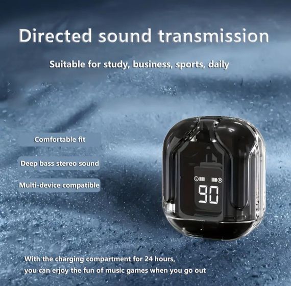 T2 TWS Беспроводные Bluetooth-наушники с цифровым дисплеем и Hi-Fi звуком. Черные | Зображення 9