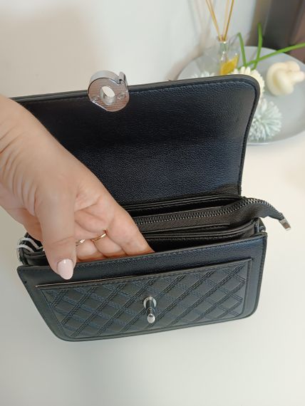 Сумка клатч женская кросс-боди через плечо Черная | Зображення 7