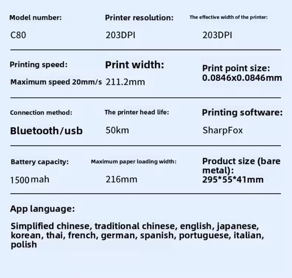 Бездротовий портативний термопринтер А4 | Зображення 9