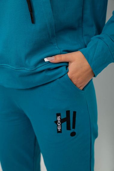Спортивний костюм жіночий двонитка, колір бірюзовий, 214R1419-003 | Зображення 4