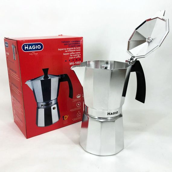 Гейзерная кофеварка Magio MG-1003 450 мл, кофеварка для индукционной плиты, гейзер для кофе | Зображення 8