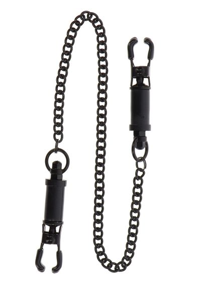 Затискачі на соски Heavy Duty Adjustable Clamps чорні 52 см TABOOM Sex Aura | Зображення 4