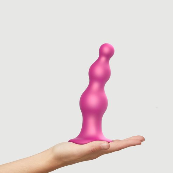 Насадка для страпона Strap-On-Me Dildo Plug Beads Framboise Metallic XL | Зображення 1