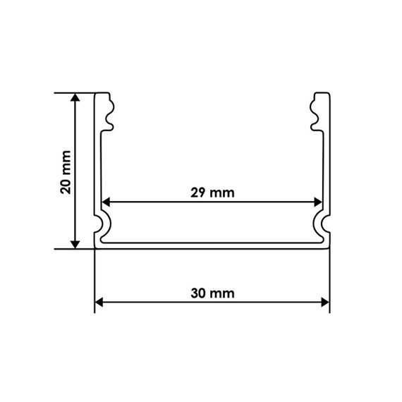 Профіль алюмінієвий BIOM ЛП20 20х30AB, анодований, чорний, палка 2м | Зображення 2