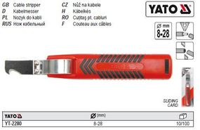 Нож YATO ніж знімання ізоляції провідників Ø=8-28 мм l=190 мм YT-2280