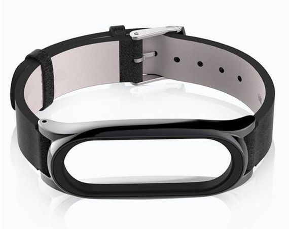 Шкіряний ремінець Primo Mijobs для фітнес-браслета Xiaomi Mi Smart Band 7 - Black | Зображення 2