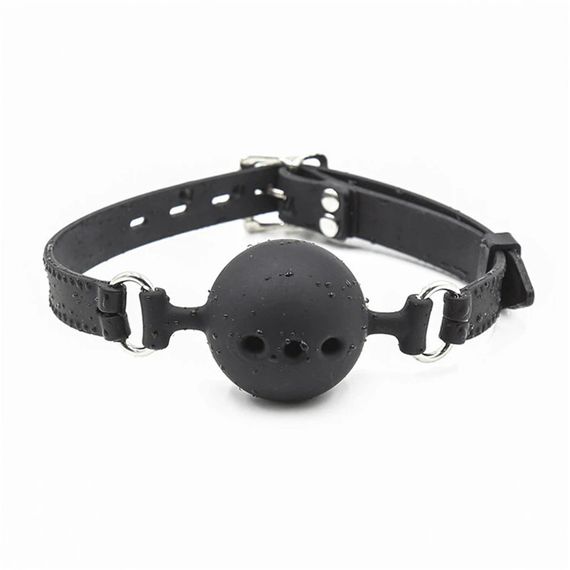 Чорний силіконовий BDSM-кляп | Зображення 1