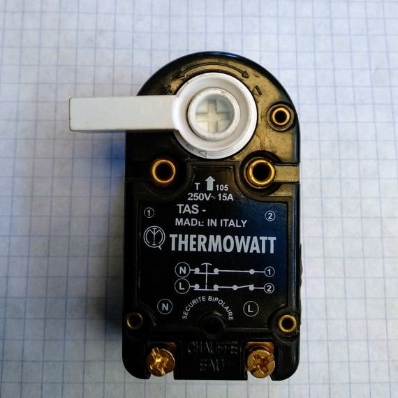 Терморегулятор для бойлера TAS 15A з захистом і з прапорцем Thermowatt(Італія)