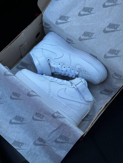 Кроссовки зимние Air Force 1 High All White Fur , Вьетнам 40 25.5 см | Зображення 4