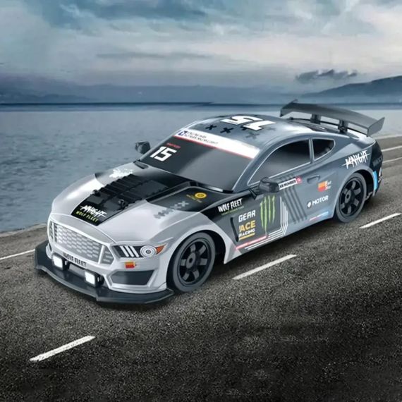 Машинка на радіоуправлінні Ford Mustang 1:16, сіра – для дрифту та перегонів, 4WD, до 18 км/год | Зображення 4