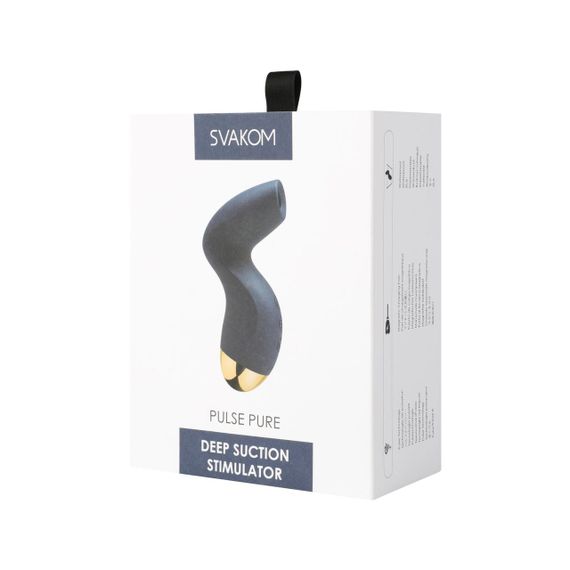 Вакуумний кліторальний стимулятор Svakom Pulse Pure Navy Blue, 5 режимів, 5 інтенсивностей у кожному Sex Aura | Зображення 4