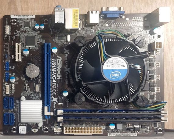 Комплект: Материнская плата ASRock H61M-VG4 / LGA1155 / Intel Core i5-3470 (4 ядра по 3.2 - 3.6 GHz) / 16 GB DDR3 / Intel HD Graphics 2500 + Кулер б/у | Зображення 1
