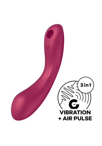 Вакуумний вібратор із потрійною стимуляцією Satisfyer Curvy Trinity 1, бордовий sexstyle | Зображення 6