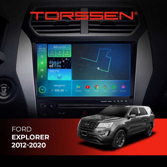 Штатна магнітола Torssen 2K Ford Explorer 2012-2020 F106128 4G Carplay DSP