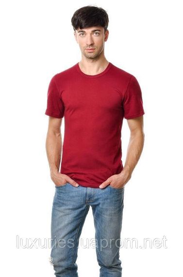 Футболка мужская с круглым вырезом Бордовая, S