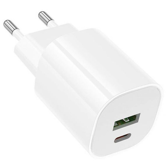 МЗП Borofone BA104A Pudding PD20W+QC3.0 (1USB-A/1C) White | Зображення 2