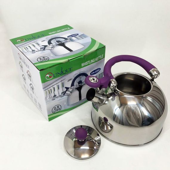 Чайник Unique зі свистком UN-5302 2,5л. AR-431 Колір: фіолетовий | Зображення 4
