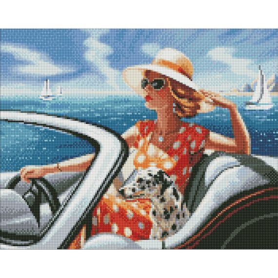 УЦЕНКА!!! Алмазная мозаика "Отдых у моря" AMO7655-UC с АВ стразами 40х50 см