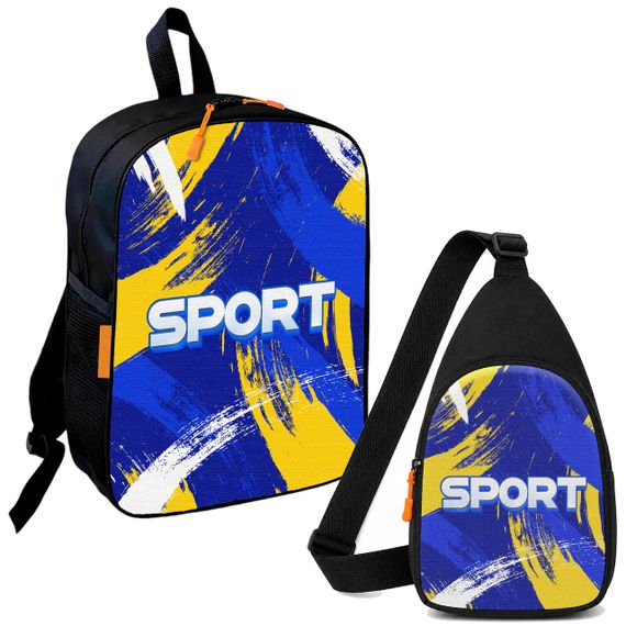 Набір Sport 2 в 1: дитячий рюкзак + сумка-слінг , для хлопчика та дівчинки 7–9 років (6106)