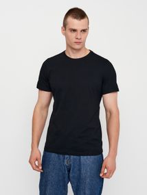 Футболка чоловіча з круглим вирізом однотонна чорна, 4XL