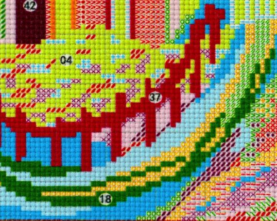 Набір для вишивання за нанесеною на канву схемою  "Color House". AIDA 16CT printed 35*19 см | Зображення 8