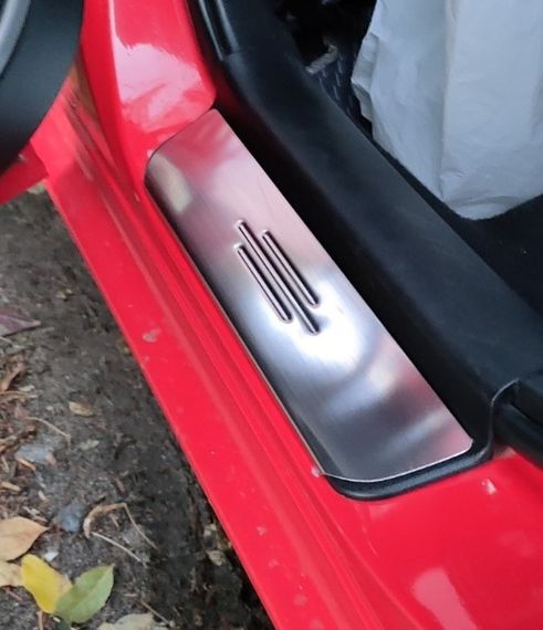 Накладка на пороги Carmos (нерж) 4 накладки, з написом для Mazda 3 2003-2009 рр | Зображення 3