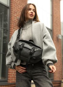 Большая женская поясная сумка бананка Sambag DynamicDart графитовая 38×21×7 см (80411009)