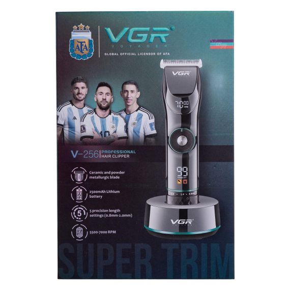 Профессиональная машинка для стрижки волос и бороды с LED-дисплеем и подставкой VGR V-256 | Зображення 7