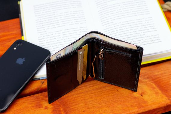 Черное маленькое портмоне на магните с зажимом MARCO COVERNA MC-101Н-1 | Зображення 9